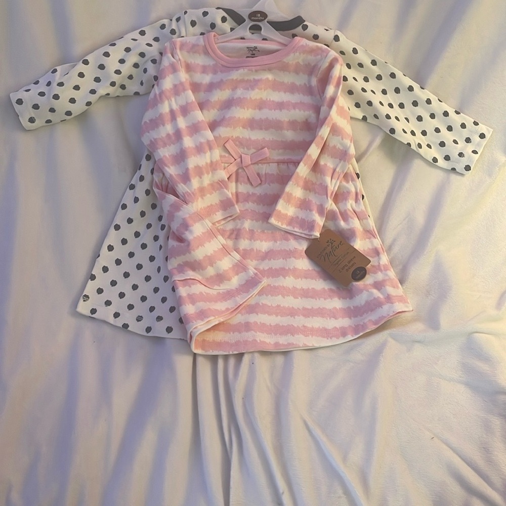 2 Pack Casual Long Sleeve 100% Cotton Dresses